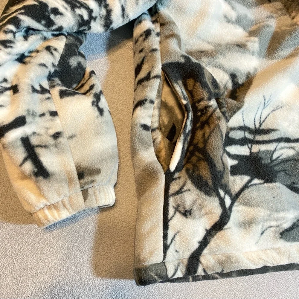 WILDKIND Wolf Graphic Print Gray Hoodie Fleece Sherpa Lined Full Zip Men’s Sz M